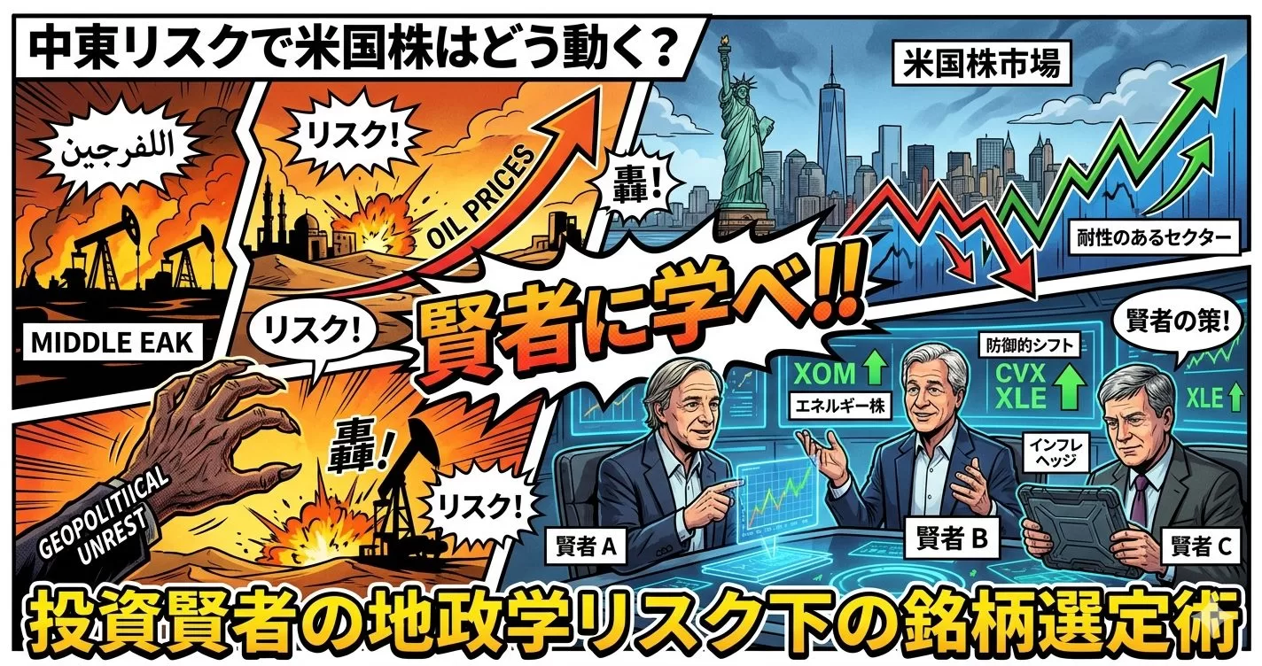 中東リスクで米国株はどう動く？投資賢者の地政学リスク下の銘柄選定術